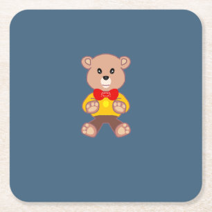 Teddybär  rechteckiger pappuntersetzer