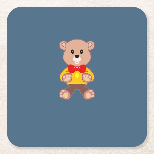 Teddybär  rechteckiger pappuntersetzer (Vorderseite)