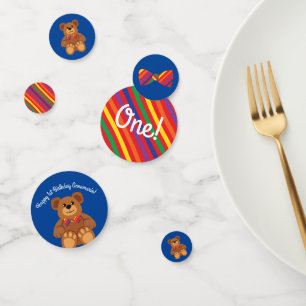 Teddybär Regenbogen Süß 1. Geburtstagsfeier Konfetti