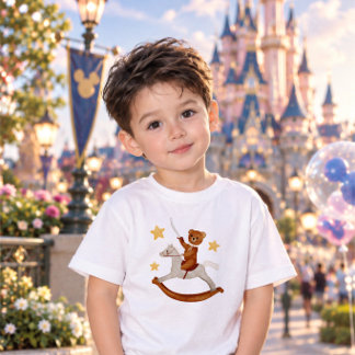 Teddybär reitet auf Schaukelpferd T-Shirt