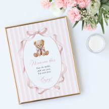 Teddybär, rosa Schleife, rosa Streifen, Momosa-Bar