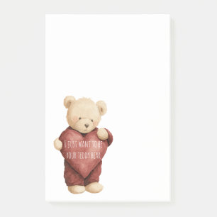 Teddybär rotes Herz Post-it Klebezettel