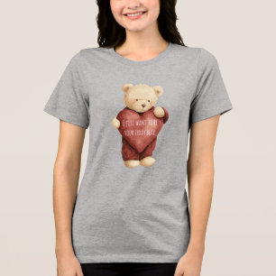 Teddybär rotes Herz Tri-Blend Shirt