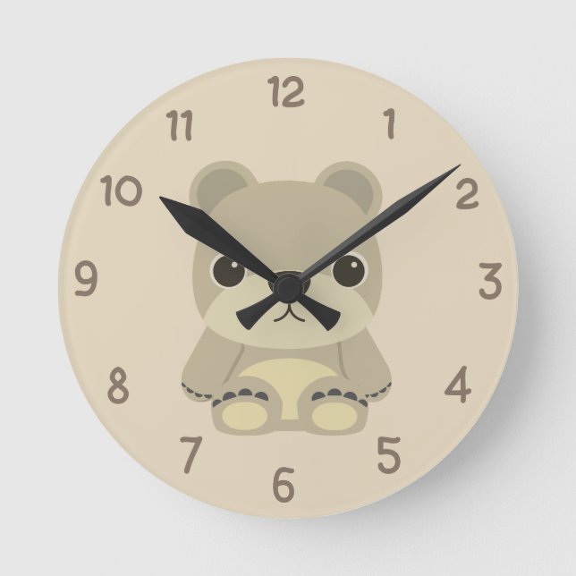 Teddybär Runde Wanduhr (Vorderseite)