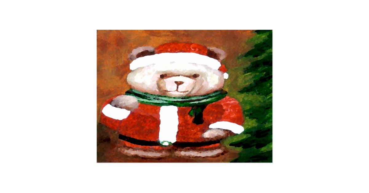 Teddybär-Sankt-Weihnachtsspaß-Feiertags-Bär Postkarte | Zazzle.ch