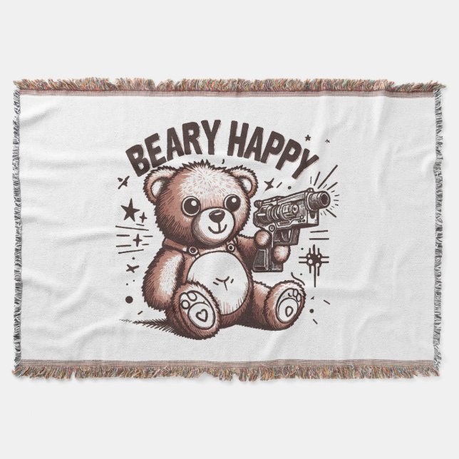 Teddybär sehr glücklich decke (Vorderseite)