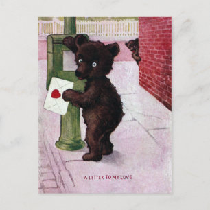 Teddybär sendet Liebesbrief Postkarte
