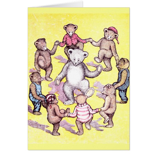 Teddybär-Spiel-Ring um den Rosie Karte