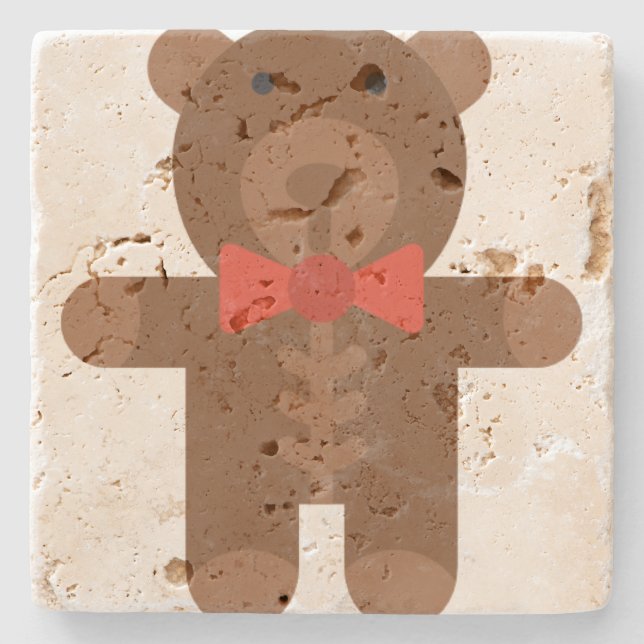 Teddybär Steinuntersetzer (Vorderseite)