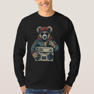 Teddybär Street Rap Hip Hop Ghetto Blaster Drip  T-Shirt