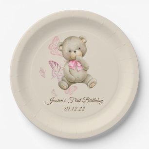 Teddybär Teller zum ersten Geburtstag