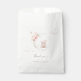Teddybär über der neutralen Mond-Babydusche Geschenktütchen
