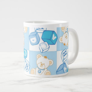 Teddybär überprüftes Muster Jumbo-Tasse