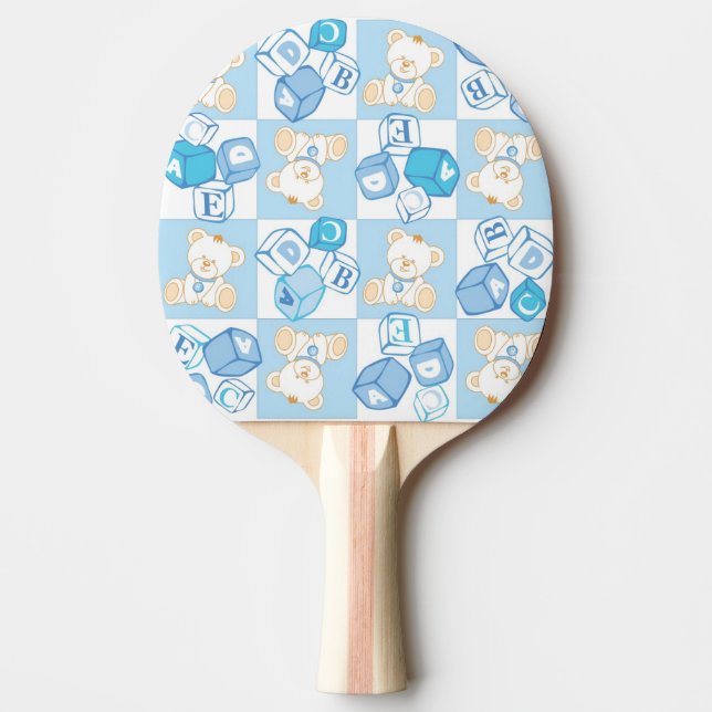 Teddybär überprüftes Muster Tischtennis Schläger (Vorderseite)