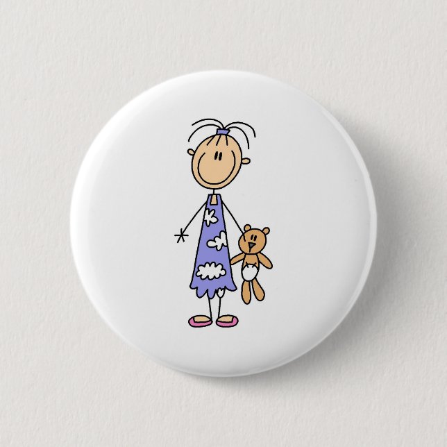 Teddybär-Umarmungs-Freund-Knopf Button (Vorderseite)