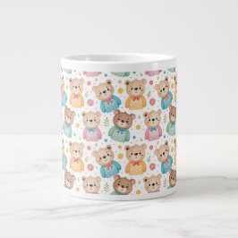 Teddybär und Blumen Jumbo-Tasse