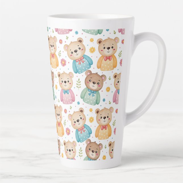 Teddybär und Blumen Milchtasse (Rechts)