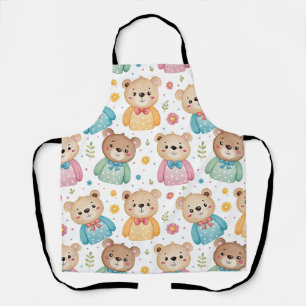 Teddybär und Blumen Schürze