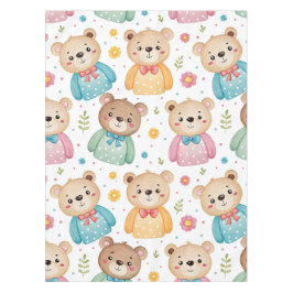 Teddybär und Blumen Tischdecke