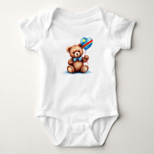 Teddybär und Demokratische Republik Kongo-Flagge Baby Strampler