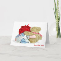 Teddybär und Flickenpuppe erhalten gut bald