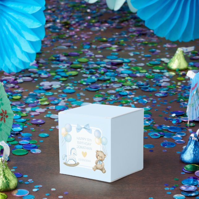 Teddybär und Rockpferd Geschenkschachtel (Party)