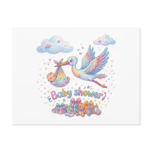 Teddybär und Vogel | Baby Shower Kunst