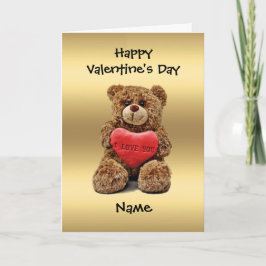 Teddybär-Valentinstag für ein Kind Feiertagskarte