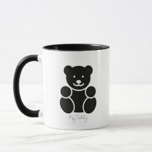 Teddybär Zwei-Ton Schwarz-Weiß-Kaffeetasse Tasse