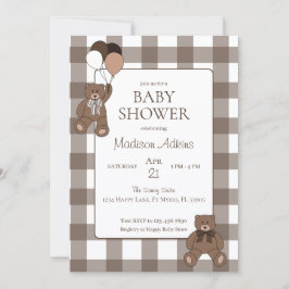 Teddybären Baby Junge Braun Baby-Party Einladung