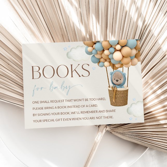 Teddybären, blaue Balloons, Bücher für Baby Begleitkarte (Von Creator hochgeladen)