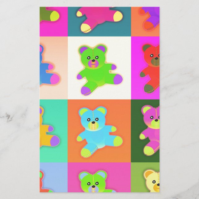 Teddybären Briefpapier (Vorderseite)