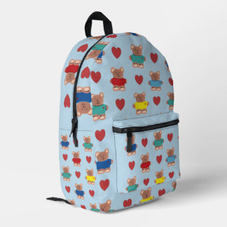Teddybären in T-Shirts mit Herzen Bedruckter Rucksack