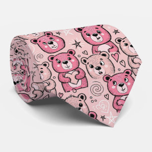 Teddybären mit Herzen und Rosa - Valentinstag (2) Krawatte