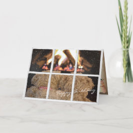 Teddybären mit Kamin Geburtstag Karte