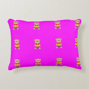 Teddybären Modern Rosa Magenta Dekokissen