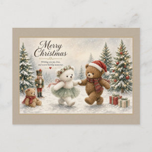 Teddybären und Nussknacker Tanz Postkarte