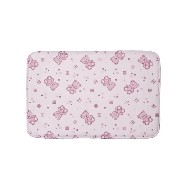 Teddybärhintergrund Rosa Badematte (Vorderseite)