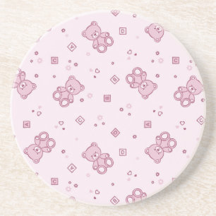 Teddybärhintergrund Rosa Getränkeuntersetzer