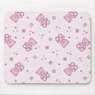 Teddybärhintergrund Rosa Mousepad
