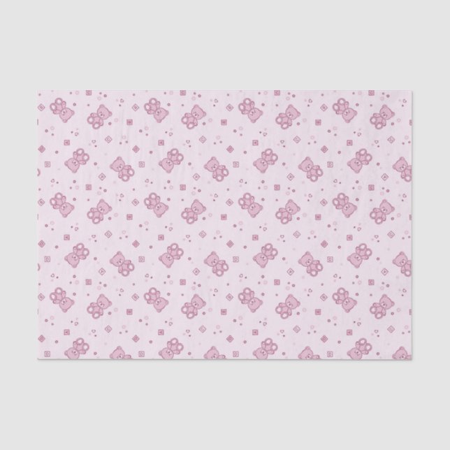 Teddybärhintergrund Rosa Seidenpapier (Vorderseite)