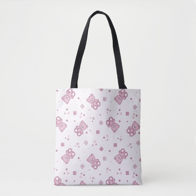Teddybärhintergrund Rosa Tasche (Vorderseite)
