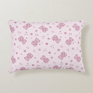 Teddybärhintergrund Rosa Zierkissen