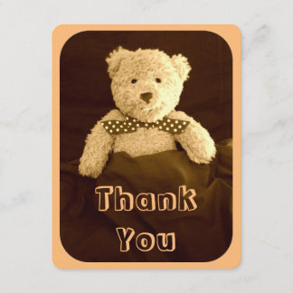 Teddybärsepia-Ton-Babyparty danken Ihnen zu Dankeskarte
