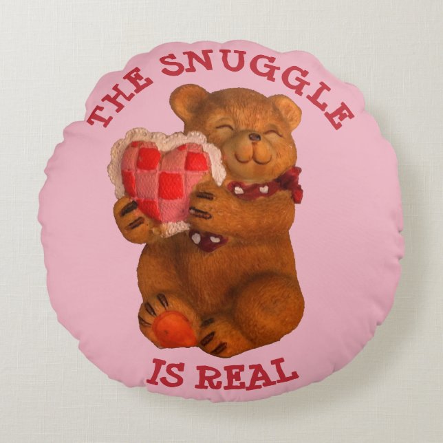 TeddybärSnuggle ist wirklich Rundes Kissen (Vorderseite)