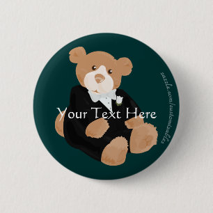 Teddybear Groom Button