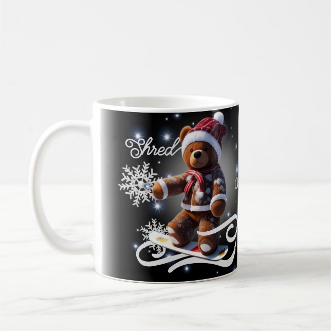 TeddyBear Snowboard/Shred/Tasse Kaffeetasse (Links)