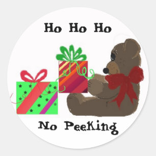 Teddybear with Presets Gift Tag Runder Aufkleber