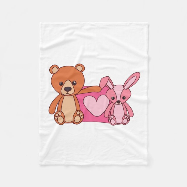 Teddypaar Fleecedecke (Vorderseite)