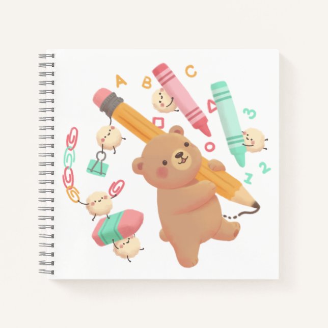 Teddy's Back to School Illustration Notizbuch (Vorderseite)
